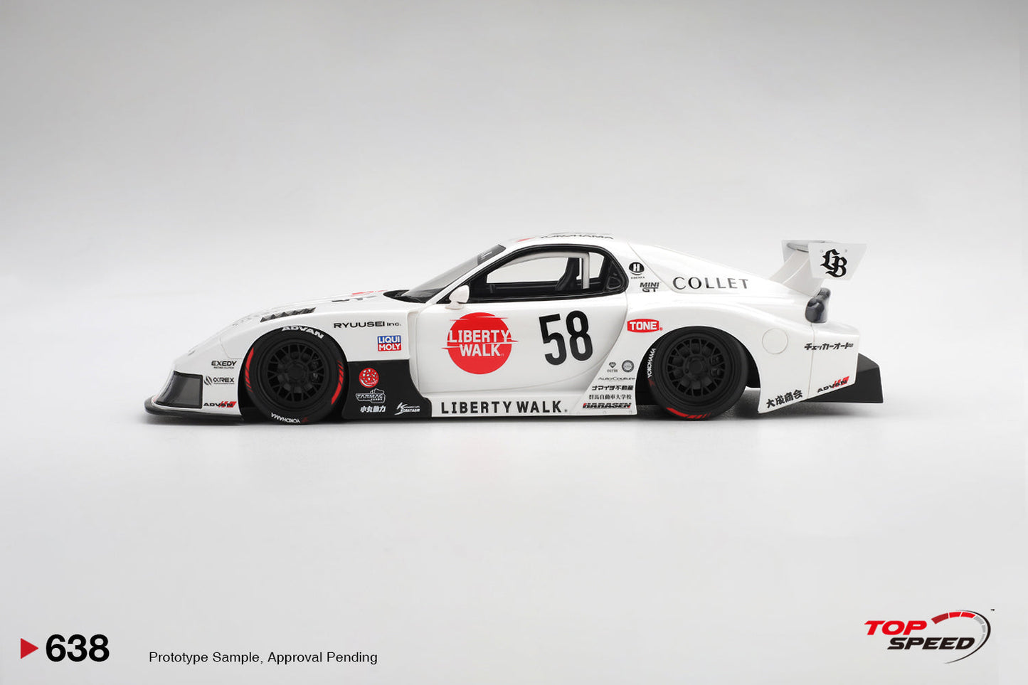 Topspeed Mazda RX-7 FD RS #58 LB-Hinomaru LBWK 2025 White 1:18