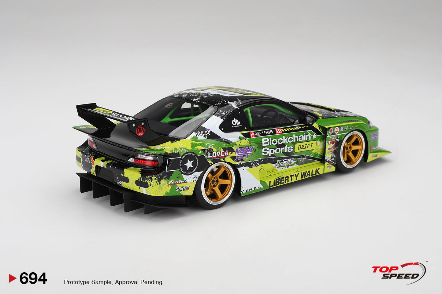Topspeed Nissan LB-Super Silhouette S15 Silvia #555 V2 2024 Formula Drift Japan Green 1:18