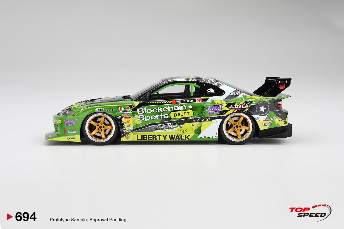 Topspeed Nissan LB-Super Silhouette S15 Silvia #555 V2 2024 Formula Drift Japan Green 1:18