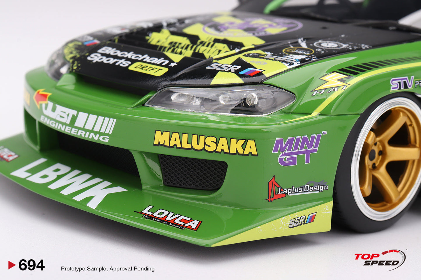 Topspeed Nissan LB-Super Silhouette S15 Silvia #555 V2 2024 Formula Drift Japan Green 1:18