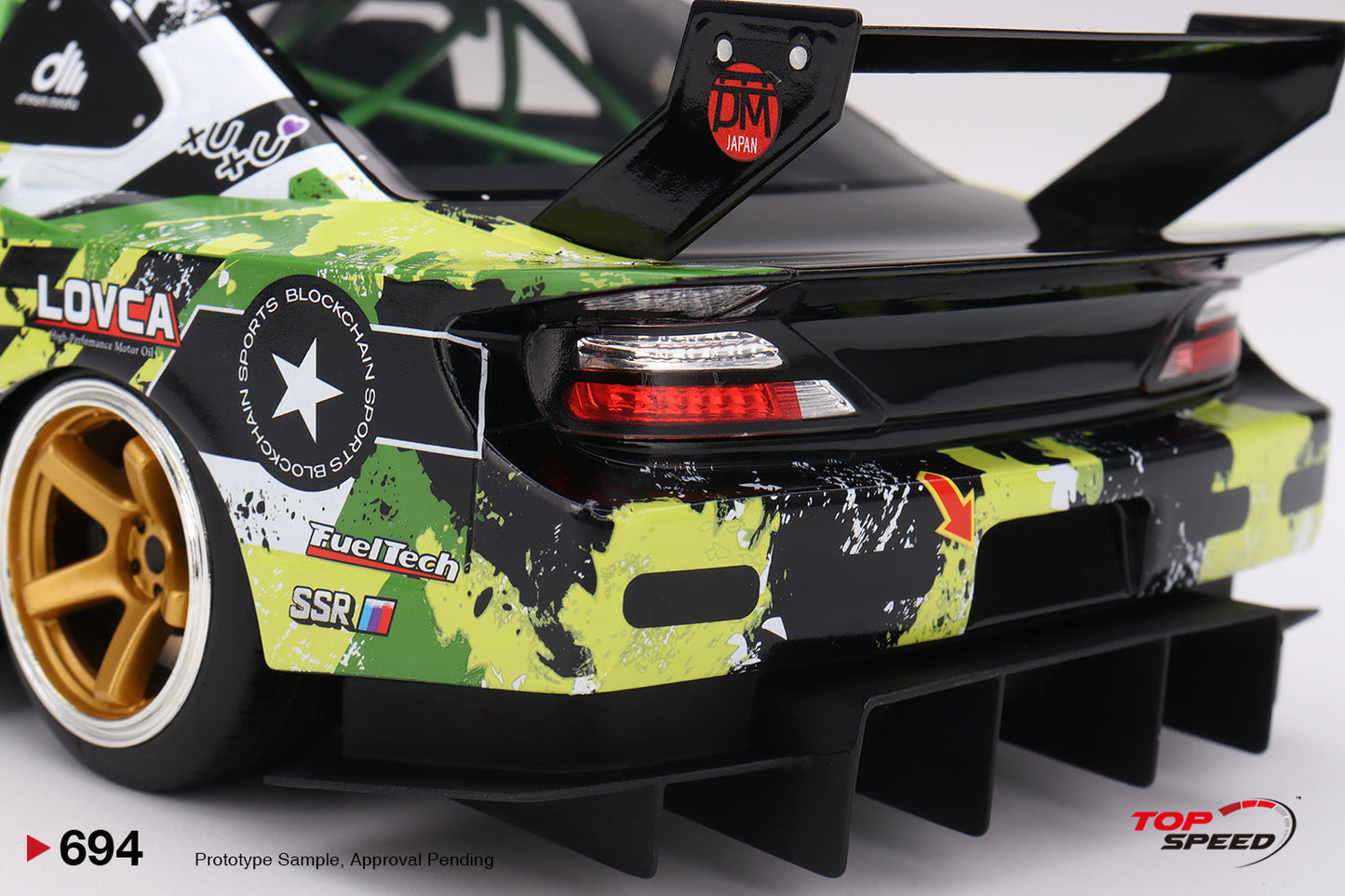 Topspeed Nissan LB-Super Silhouette S15 Silvia #555 V2 2024 Formula Drift Japan Green 1:18