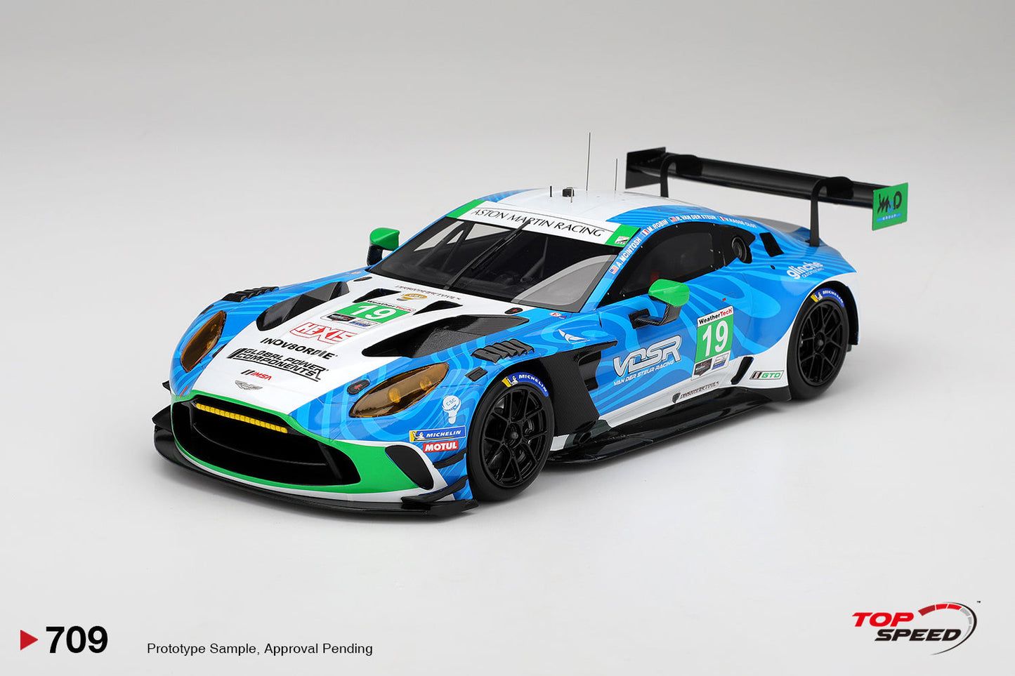Topspeed Aston Martin Vantage GT3 EVO #19 van der Steur Racing 2025 IMSA Daytona 24hrs 1:18