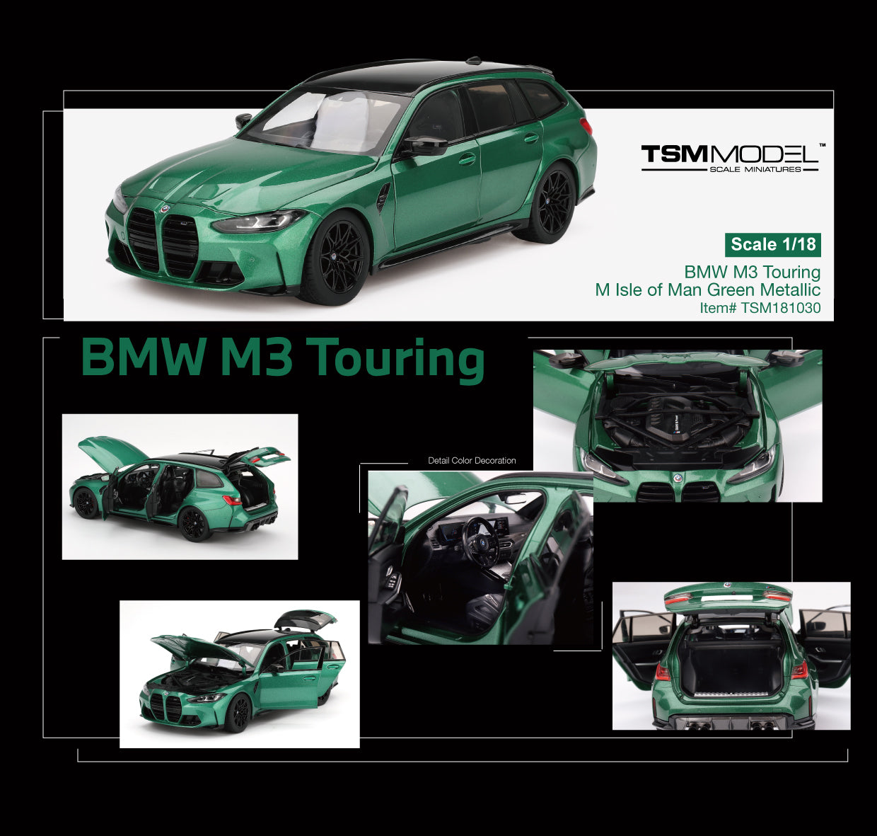 Topspeed BMW M3 Touring M (G81) Isle of Man Green Metallic 1:18