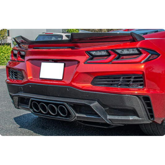 STRATEC SYSTEMS OE Style Dry Carbon Fiber Rear Bumper Diffuser for Chevrolet Corvette C8 Z06 E-Ray