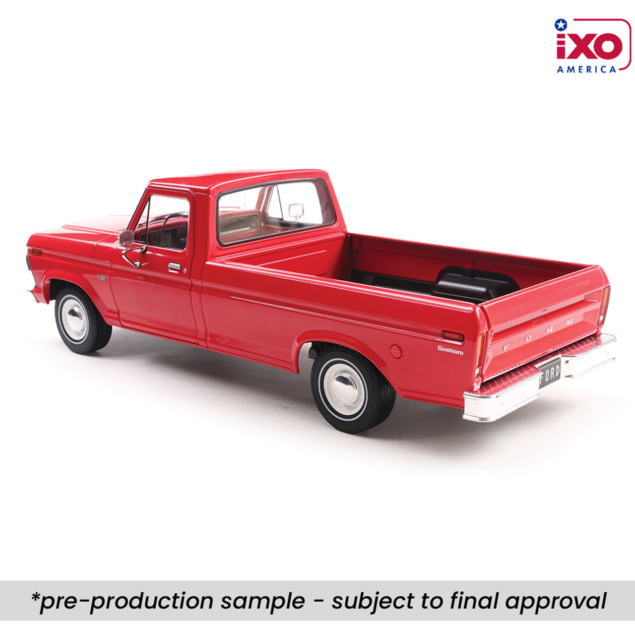 Ixo 1974 Ford F-100 Pickup Truck Candy Apple Red 1:18