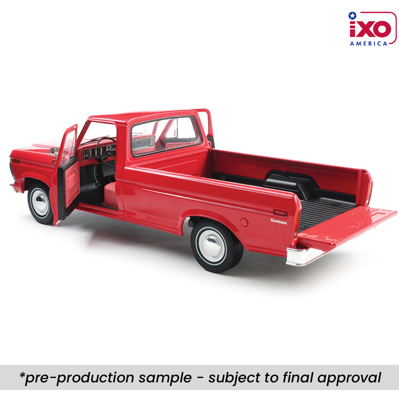 Ixo 1974 Ford F-100 Pickup Truck Candy Apple Red 1:18