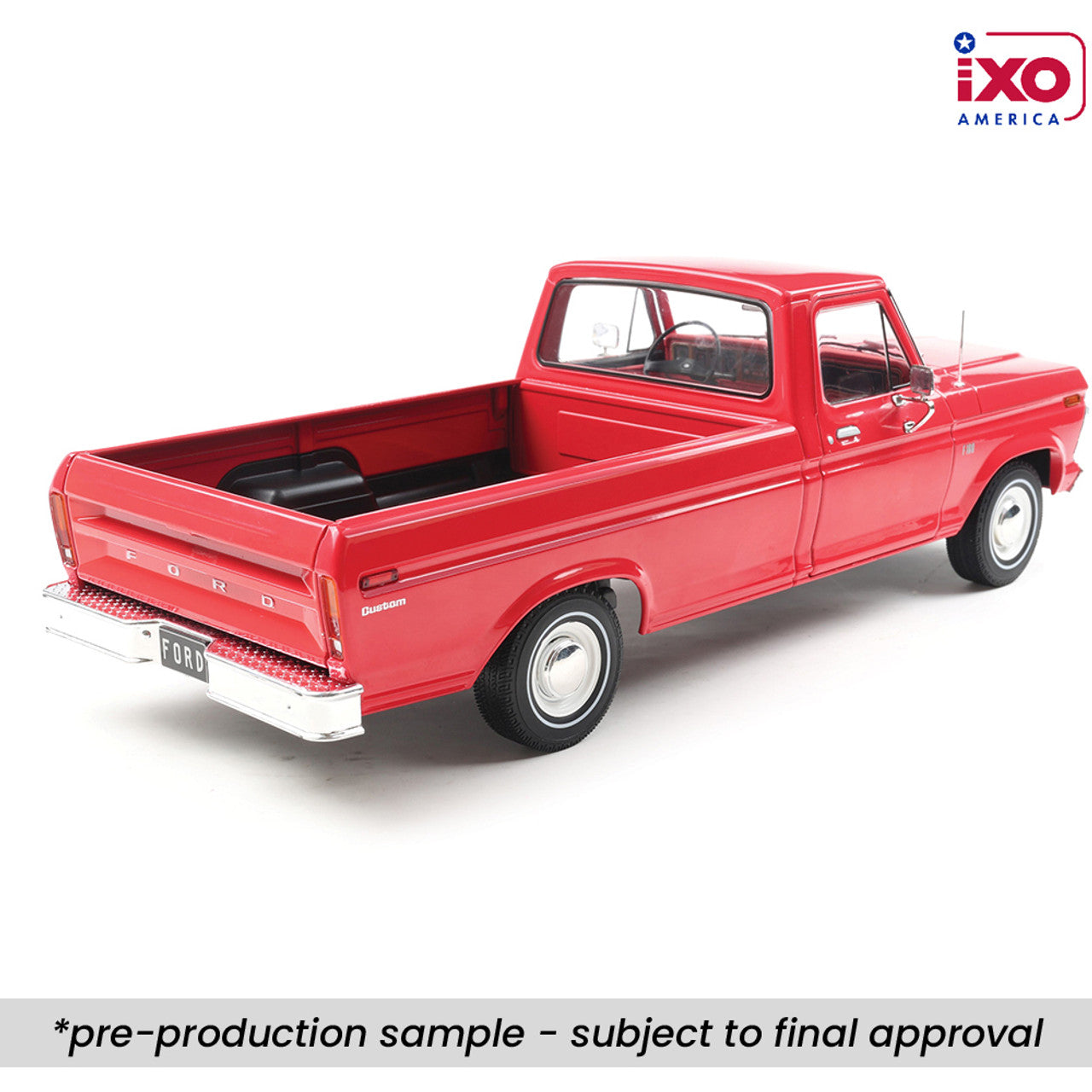 Ixo 1974 Ford F-100 Pickup Truck Candy Apple Red 1:18