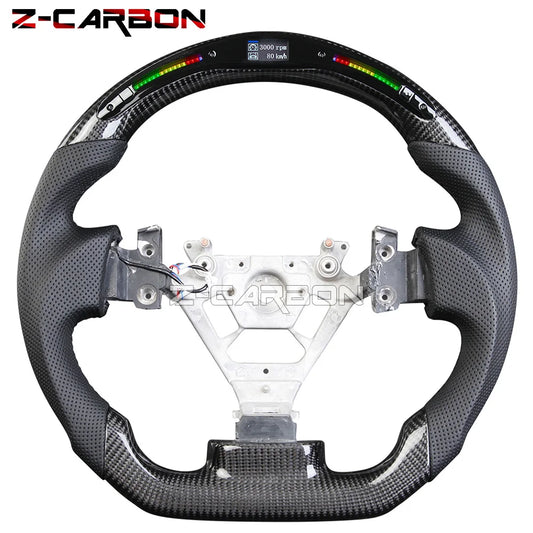 Rapid Vehicles For Nissan 350Z Z33 2003-2008 LED Steering Wheel Carbon Fiber Perforated Leather...