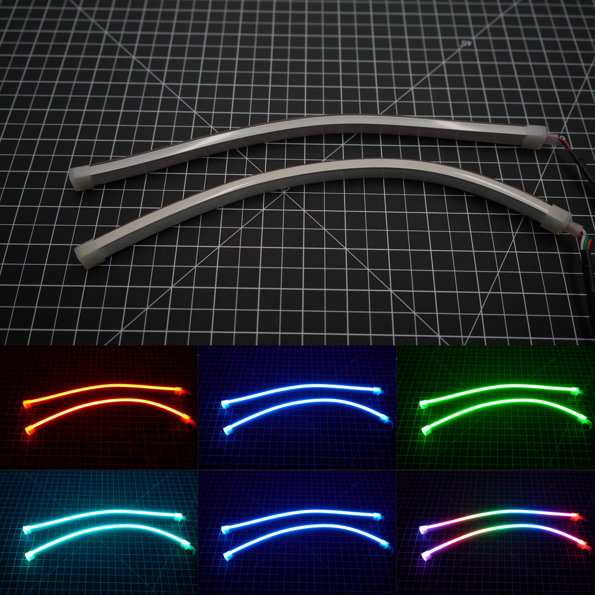RGB Halo Kits Universal Side Emitting Flexible DRL Diffused Strips | Multicolor - View 9