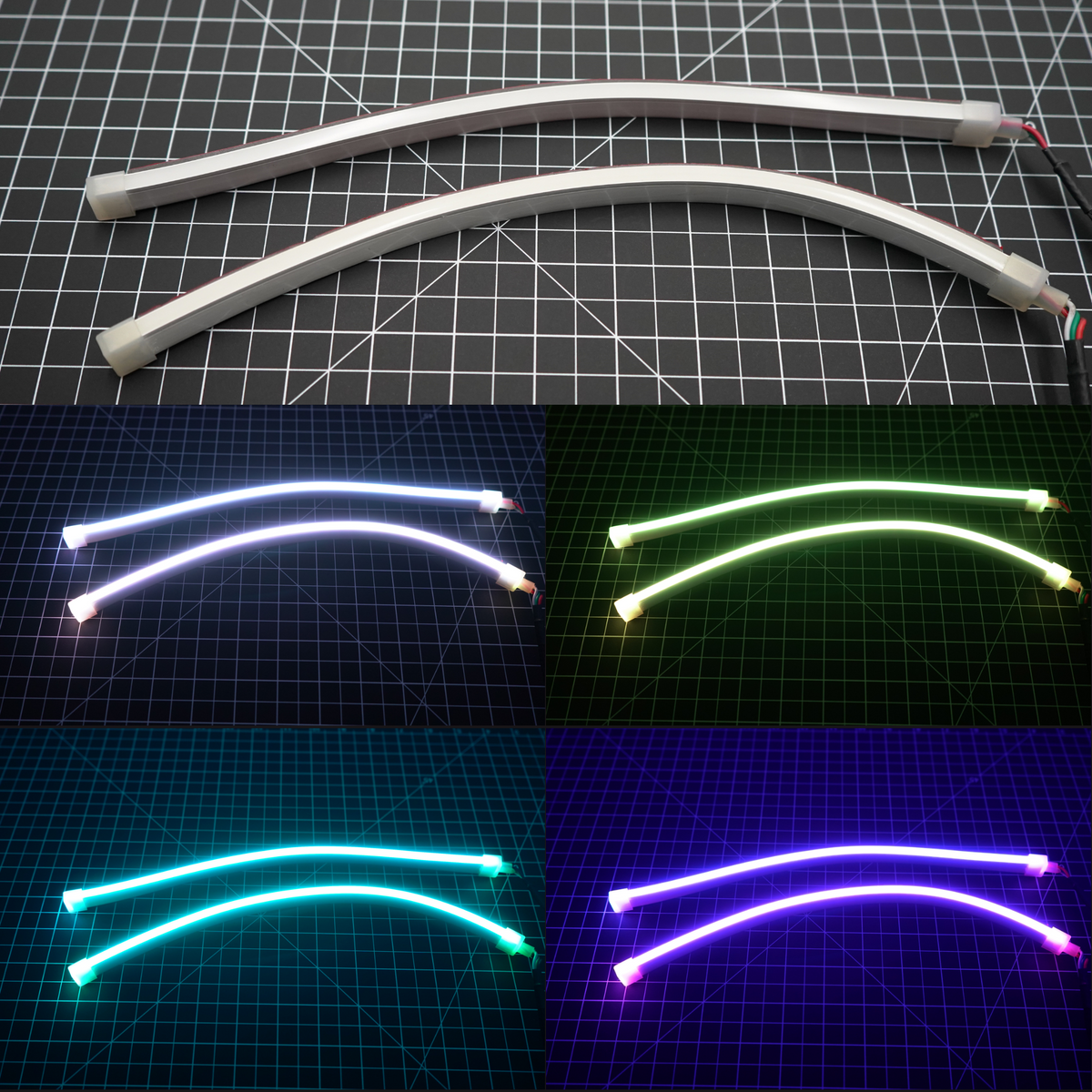 RGB Halo Kits Universal Side Emitting Flexible DRL Diffused Strips | Multicolor - View 10