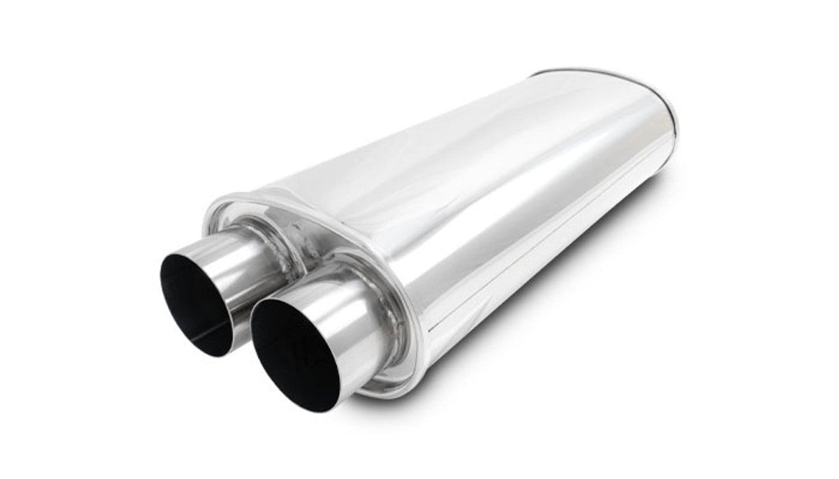 Muffler Oval Stainless 3IN Dual Offse - 10539