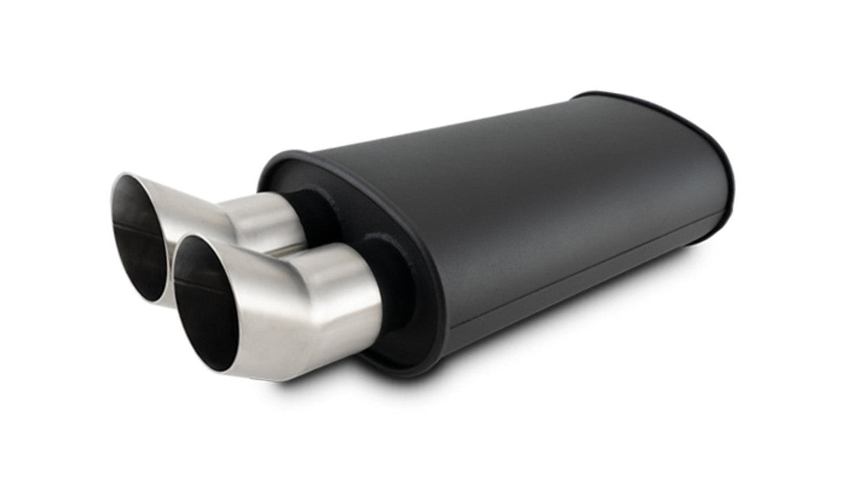Muffler Oval Stainless Flat Black 3IN - 12331