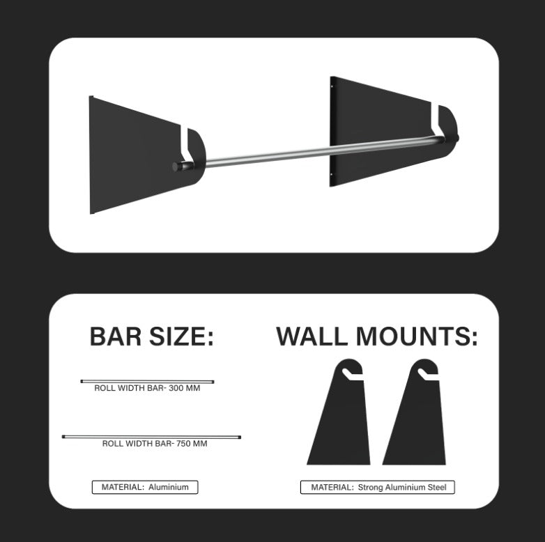 Wall/Ceiling Mount Dispenser Holder Brackets for Bubble Wrap Foam Rolls Packing