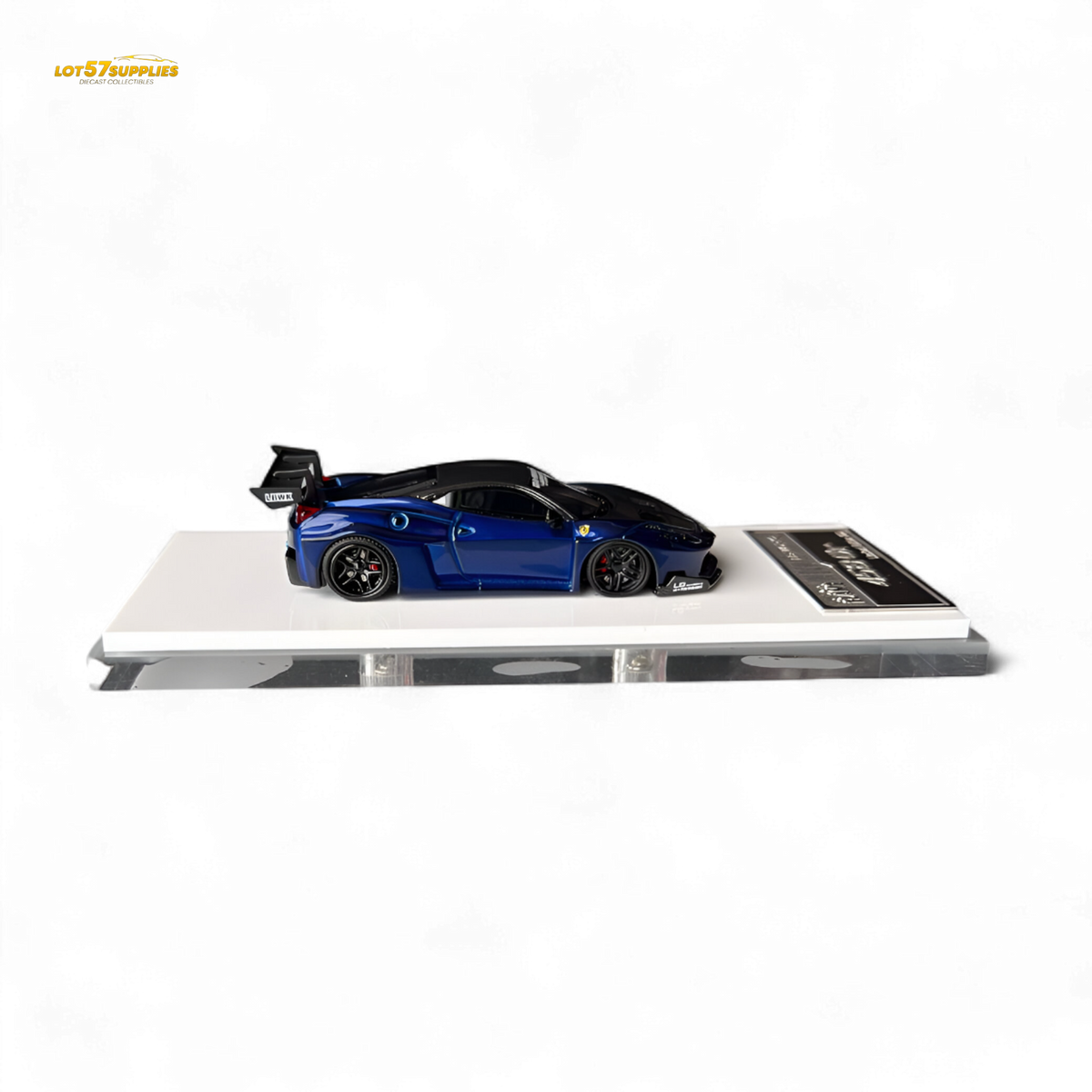 Flame Supercar LB458GT - Metallic Blue 1:64 Resin