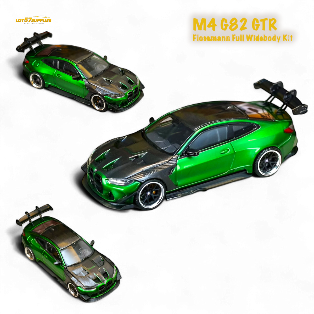 SW BMW M4 GTR Widebody Kit Gem Green 1:64
