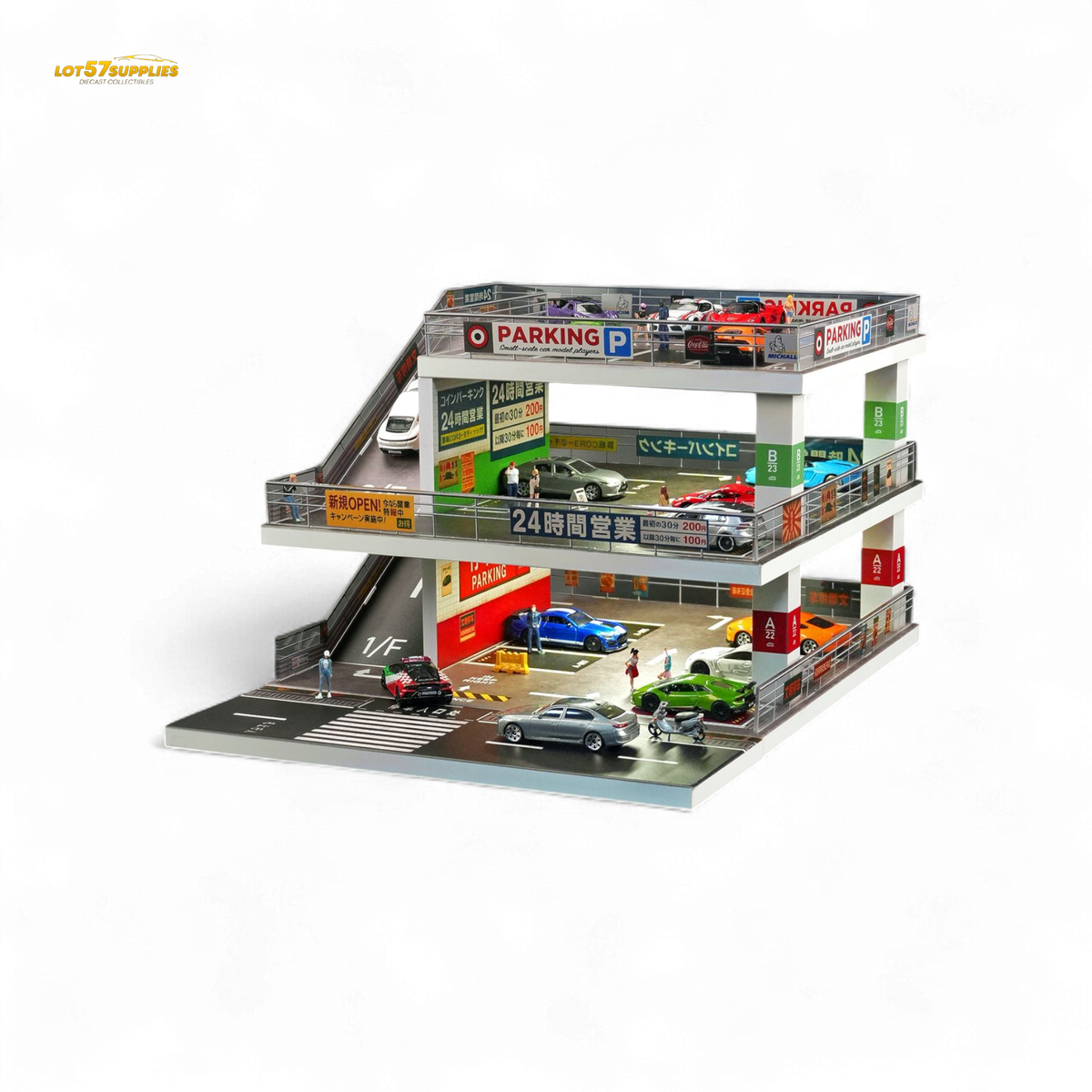 Shou Cang Jia Japanese Ramp Parking Lot Dark Green 73449B 1:64