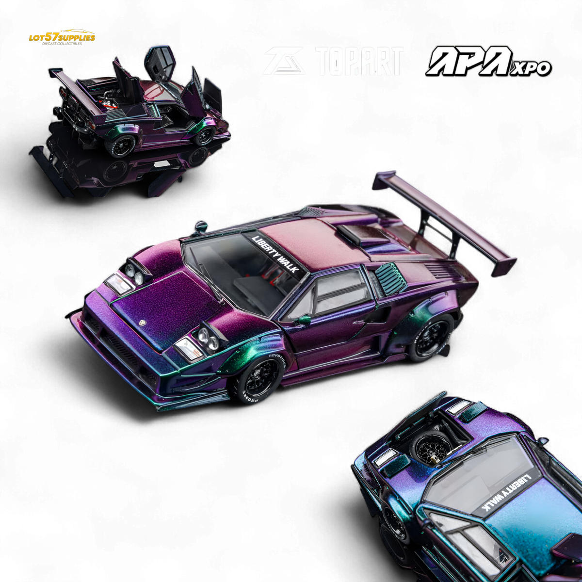 TOPART Lamborghini Countach Liberty Walk Chameleon 1:64