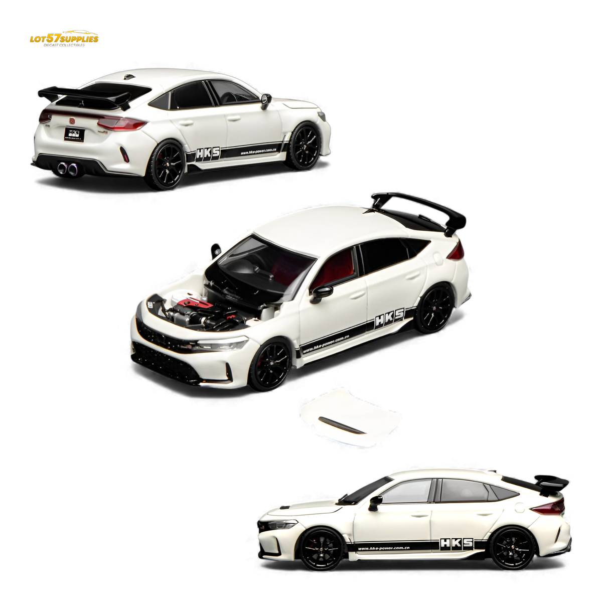 MOTORHELIX Honda Civic Type R FL5 HKS White 1:64