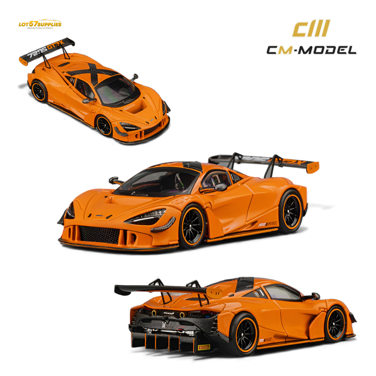 CM Model McLaren 720S GT3X Papaya Orange 1:64
