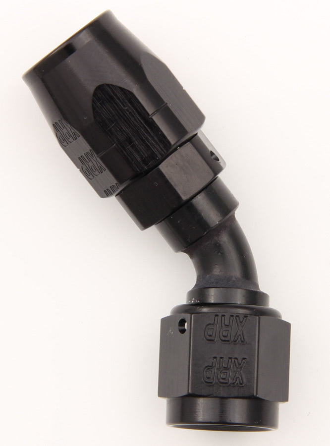 #8 45 Deg Dbl Swivel Hose End Black - 204508BB