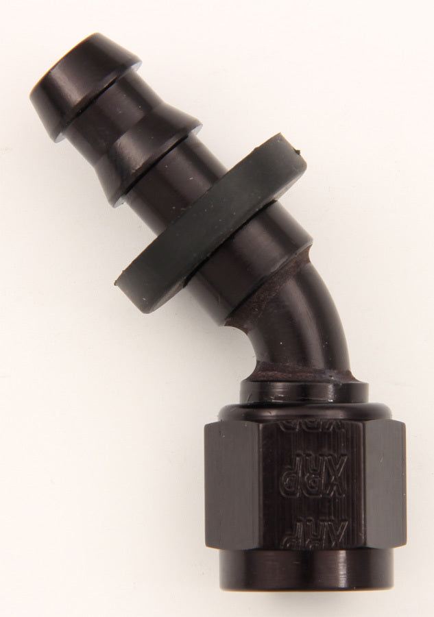 #6 45 Deg Push-On Hose End Black - 234506BB