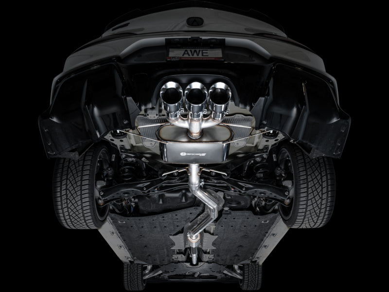 AWE Tuning 2024 Acura Integra Type S DE5 FWD Touring Edition Exhaust w/ Triple Chrome Silver Tips 3015-52335