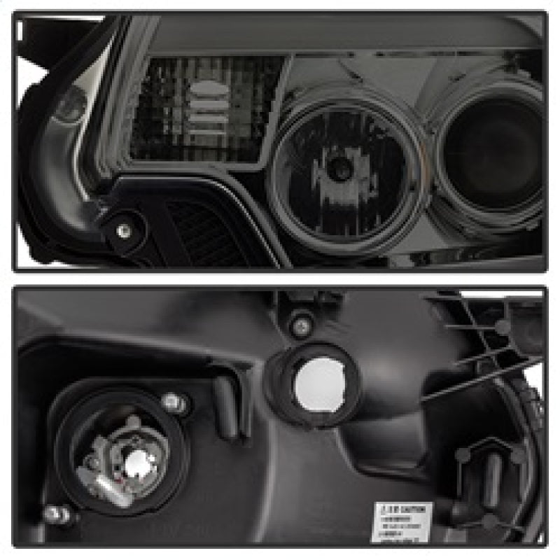 FR SPORT Spyder Toyota Tacoma 12-16 Projector Headlights Light Bar DRL Smoke PRO-YD-TT12-LBDRL-SM...
