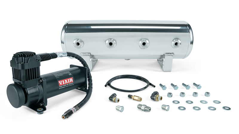 Air Lift 2.5 Gal. Polished Tank w/ Viair 444b Blk Compressor (Incl. Fittings & Mounting Hardware) 27805