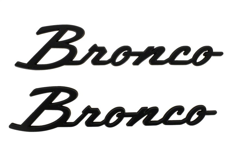 Ford Racing 2021+ Bronco Classic Script Fender Badges - Matte Black (Pair) M-1447-BSMB