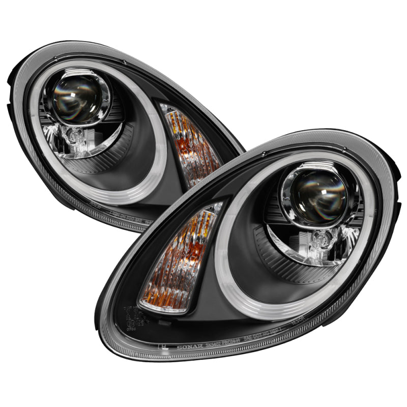 FR SPORT Spyder Porsche Cayman 05-08 Headlights - Halogen Model Only - Black...