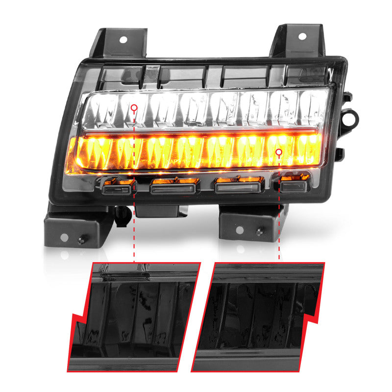 FR SPORT ANZO 2018-2021 Jeep Wrangler LED Side Markers Chrome Housing Smoke Lens w/ Seq. Signal...