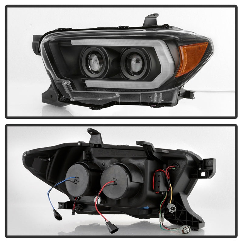 Spyder 16-18 Toyota Tacoma Projector Headlights - Seq LED Turn - Black - PRO-YD-TT16-LB-BK 5085818