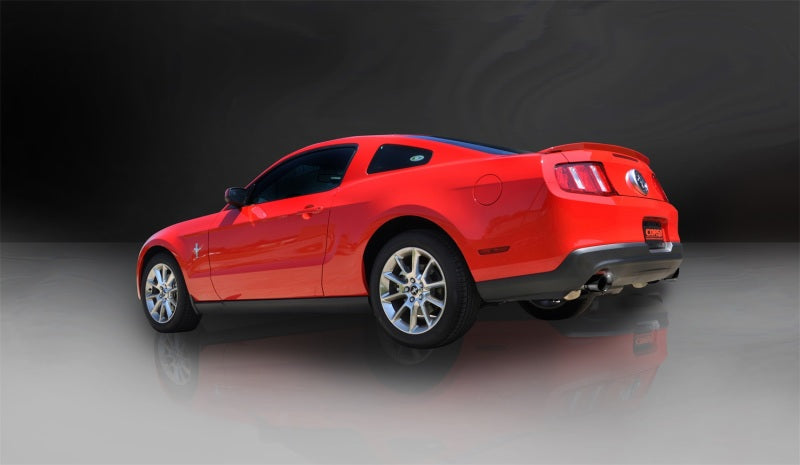 Corsa Performance 11-13 Ford Mustang 3.7L V6 Black Sport Axle-Back Dual Rear Exhaust