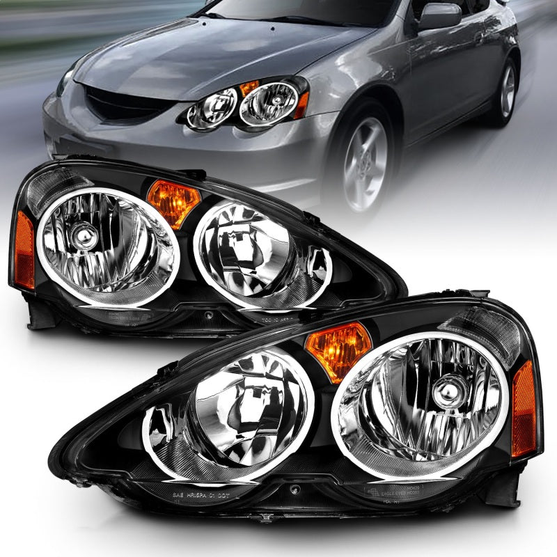 FR SPORT Anzo 2002-2004 Acura Rsx Crystal Headlights Black