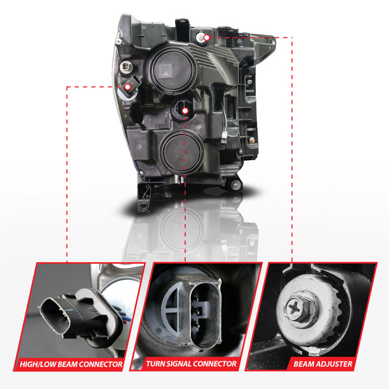 ANZO 21-23 Ford F150 LED Projector Headlight w/Switchback+Sequential - Black (Driver Side Only) 111594-L
