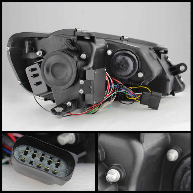FR SPORT Spyder Volkswagen Jetta 11-14 Projector Headlights Halogen Light Tube DRL Smke...