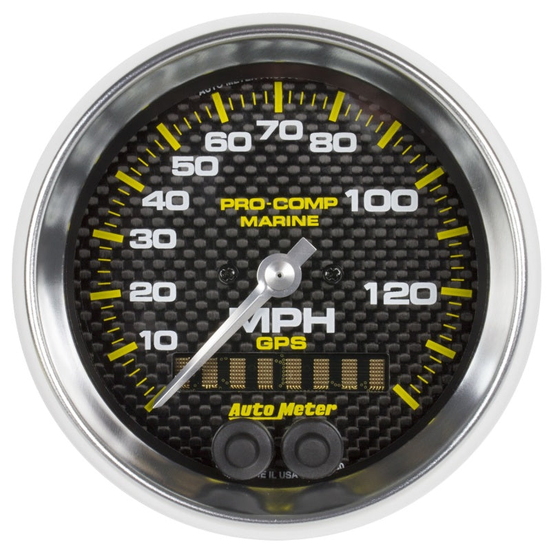 FR SPORT Autometer Gauge GPS Speedometer 3-3/8in 140 MPH Marine Carbon Fiber Gauge 200638-40