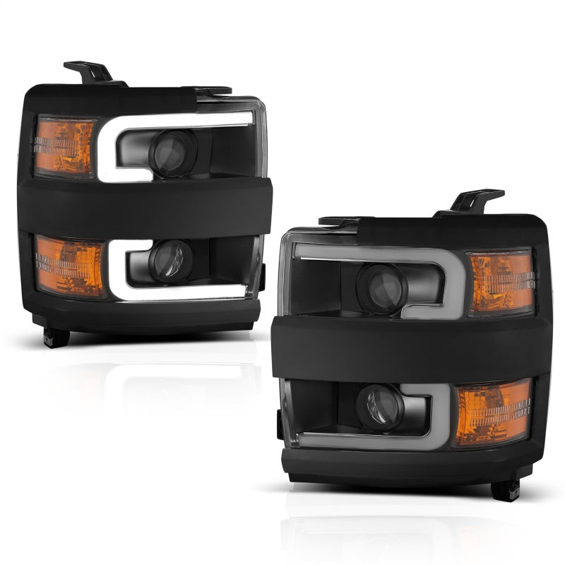 Anzo Projector Headlights 15-17 Chevrolet Silverado 2500HD / 3500HD Black w