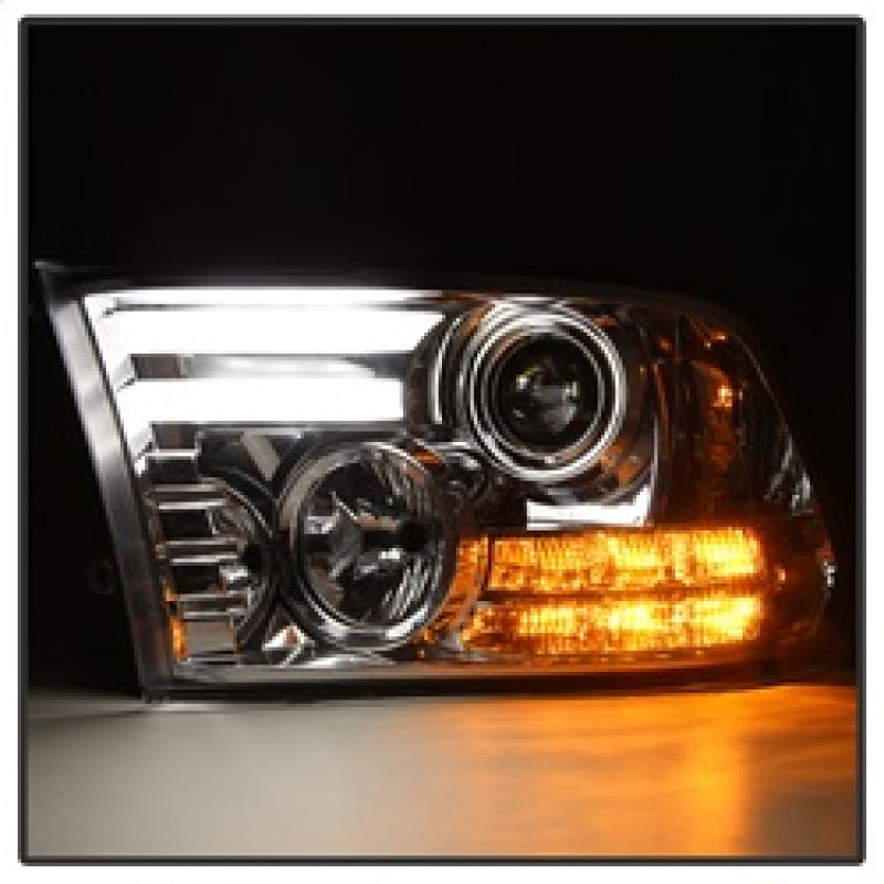 Spyder Dodge Ram 09-12 Projector Headlights Light Bar DRL Chrome PRO-YD-DR09-LBDRL-C 5080998