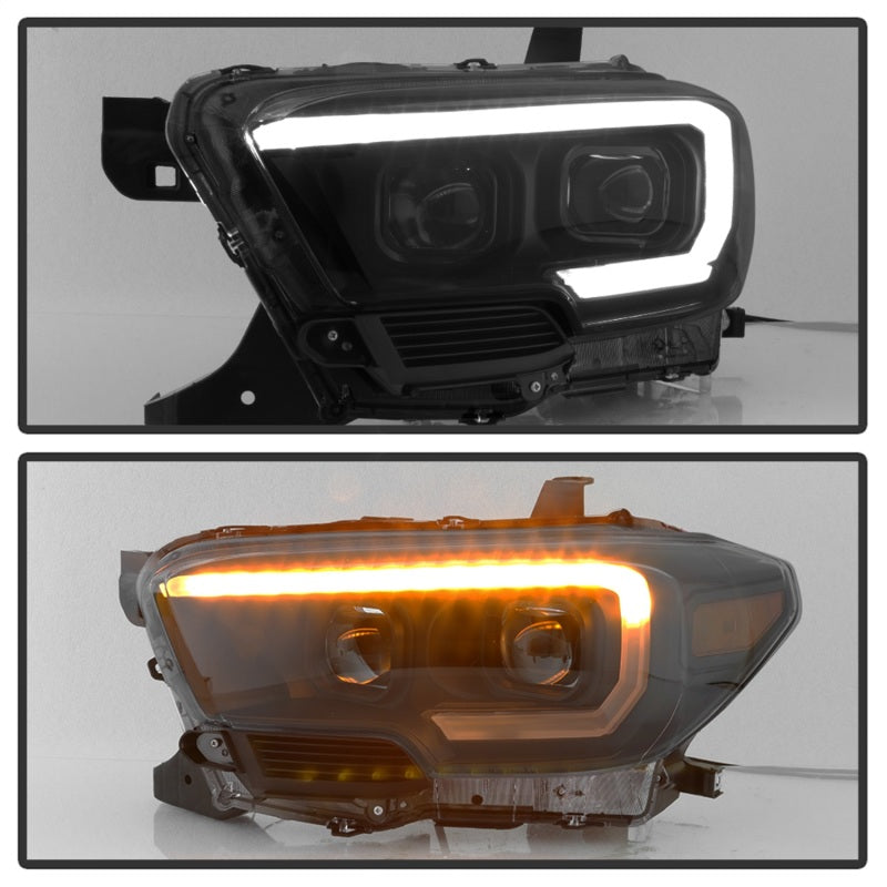 FR SPORT SPYDER xTune 16-18 Toyota Tacoma SR/SR5 DRL Proj Headlights w/Turn Signal - Blk Smk...
