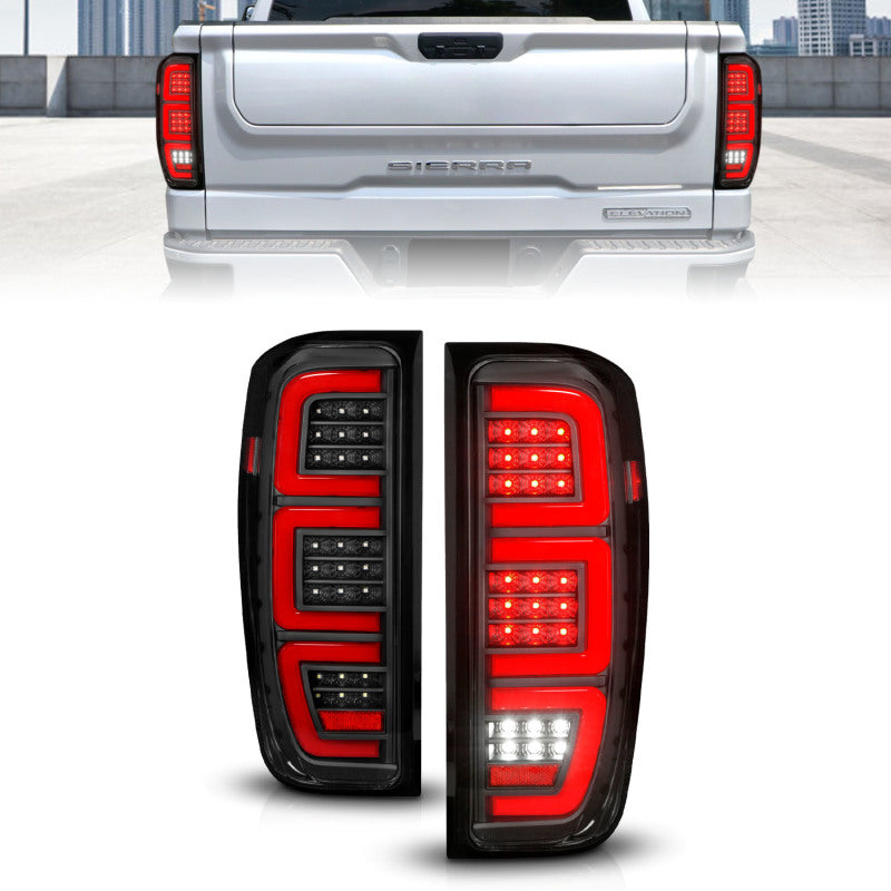 ANZO 19-23 GMC Sierra 1500/2500HD/3500HD Black Replacement Full LED Bar Tail Light 311457