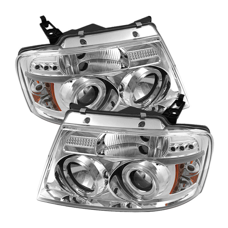 FR SPORT Spyder Ford F150 04-08 Projector Headlights Version 2 LED Halo LED Chrm...