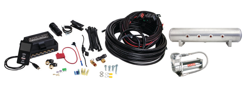 FR SPORT Air Lift Performance 3P (3/8 Air Line 4 Gal 7-Port  Raw Aluminum Tank VIAIR 444C Comp)...