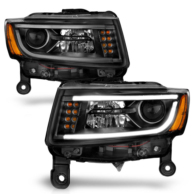 Anzo 2014-2015 Jeep Grand Cherokee Projector Headlights w/ Plank Style Desi