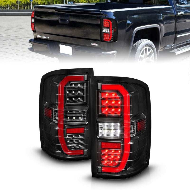 FR SPORT ANZO 14-18 GMC Sierra 1500 Full LED Taillights Black Housing Clear Lens (w/C Light Bars)...