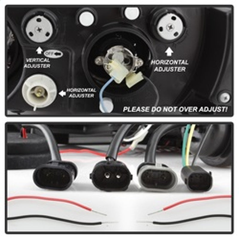 FR SPORT Spyder BMW Z3 96-02 Projector Headlights LED Halo Black High H1 Low H1...
