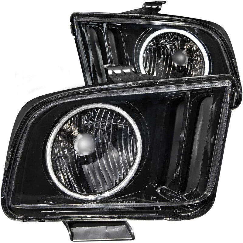 FR SPORT Anzo 2005-2009 Ford Mustang Crystal Headlights w/ Halo Black (CCFL) - View 3