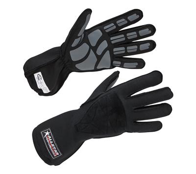 Allstar Performance Driving Gloves, Double-Layer SFI 3.3/5, Aramid, Black, Anti-slip Silicone - ALL916014