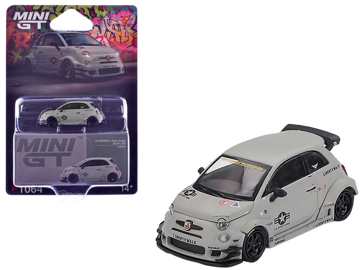 Rapid Vehicles ABARTH 595 LB-Works x Abas Works "Fighters" Matt Gray Limited Edition 1/64 Diecast...