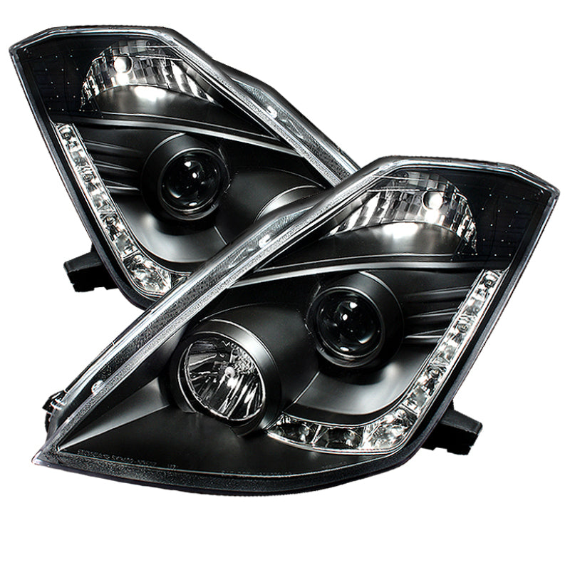 FR SPORT Spyder Nissan 350Z 03-05 Projector Headlights Xenon DRL Blk High H1 Lw D2R...